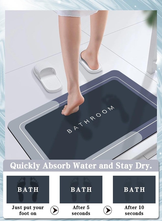 Deparnit Bath Mat Rugs Non Slip Quick Dry Super Absorbent Rubber Bath Mats Fit Under Door, Bathroom Rugs Shower Mat for Bathroom, Bathtub, Shower and Sink (Rectangle Blue, 17"x35") - Image 3